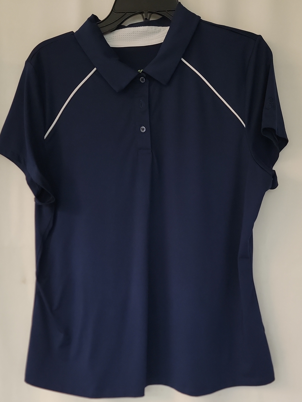 tek gear Navy Polo Top with White Piping